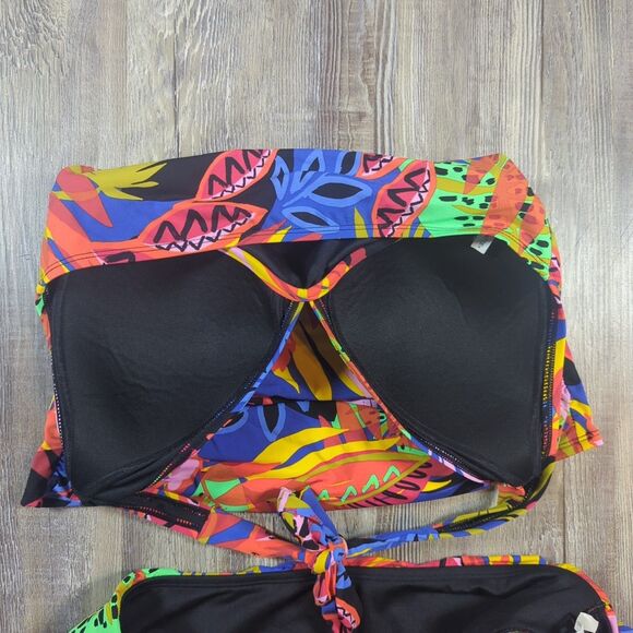 Women's Bleu Rod Beattie Tropical Floral Halter Tankini Skirt & Cover Up Size 8 - Picture 5 of 16